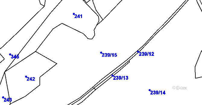 Parcela st. 239/15 v KÚ Jilmoví, Katastrální mapa