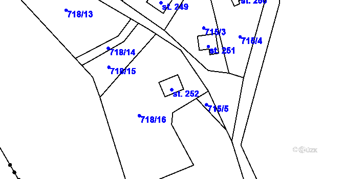 Parcela st. 252 v KÚ Černýš, Katastrální mapa