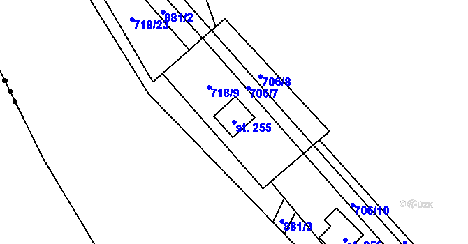 Parcela st. 255 v KÚ Černýš, Katastrální mapa