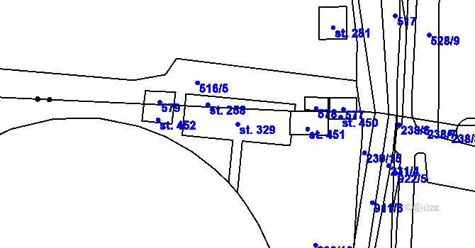 Parcela st. 329 v KÚ Černýš, Katastrální mapa