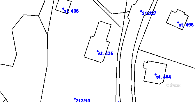 Parcela st. 435 v KÚ Černýš, Katastrální mapa