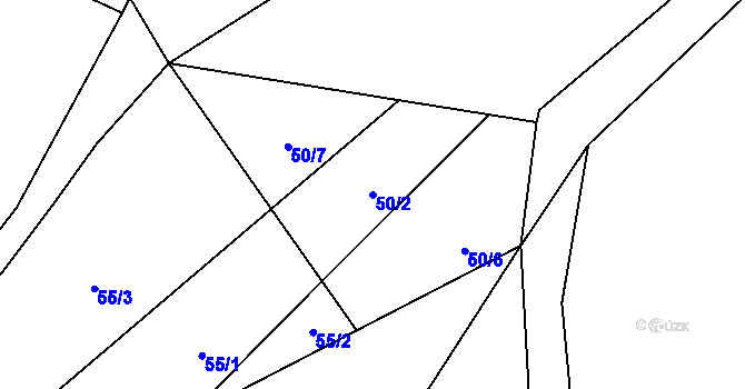 Parcela st. 50/2 v KÚ Černýš, Katastrální mapa