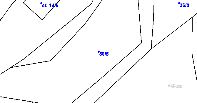 Parcela st. 50/5 v KÚ Černýš, Katastrální mapa