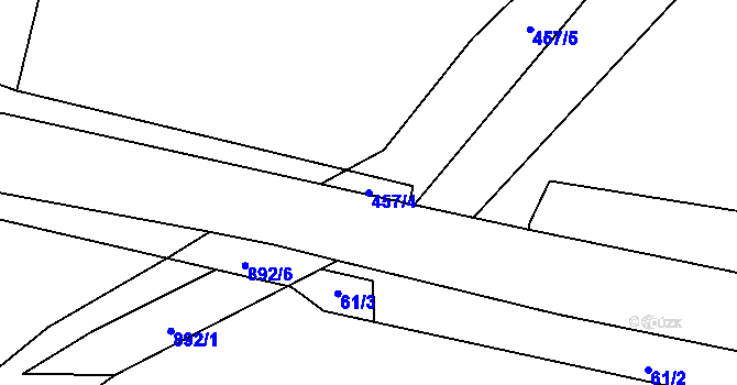 Parcela st. 457/4 v KÚ Černýš, Katastrální mapa