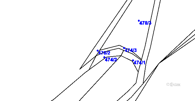 Parcela st. 478/2 v KÚ Černýš, Katastrální mapa