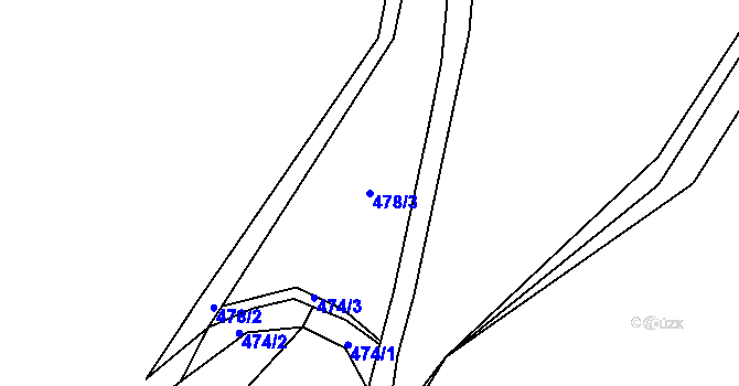 Parcela st. 478/3 v KÚ Černýš, Katastrální mapa