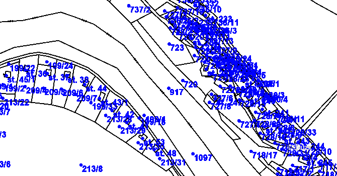 Parcela st. 917 v KÚ Černýš, Katastrální mapa