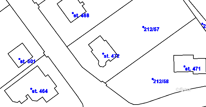 Parcela st. 472 v KÚ Černýš, Katastrální mapa