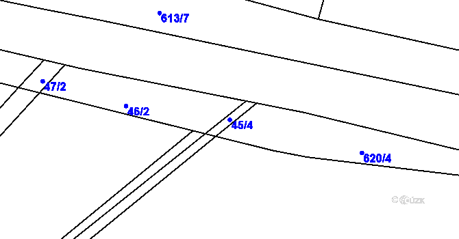 Parcela st. 45/4 v KÚ Černýš, Katastrální mapa