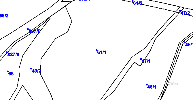 Parcela st. 61/1 v KÚ Černýš, Katastrální mapa