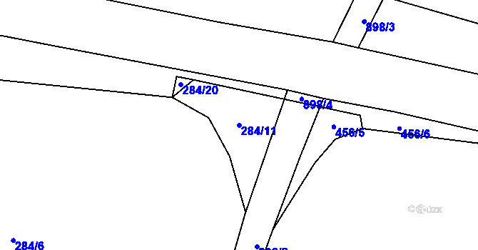 Parcela st. 284/11 v KÚ Černýš, Katastrální mapa