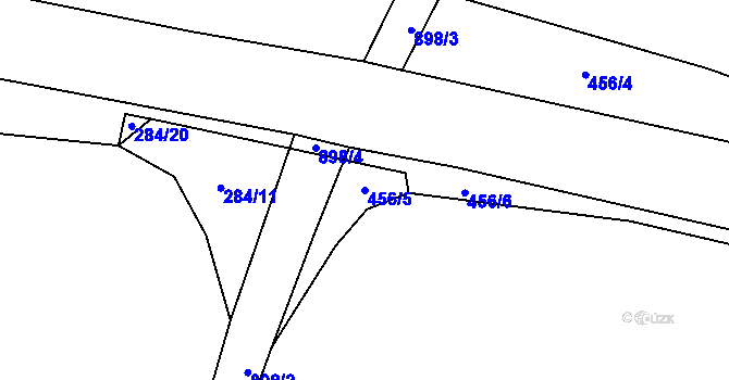 Parcela st. 456/5 v KÚ Černýš, Katastrální mapa