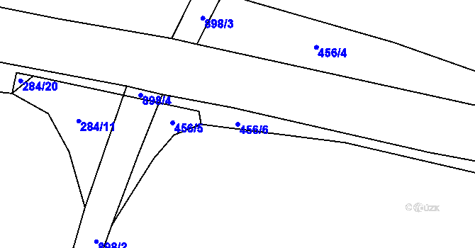 Parcela st. 456/6 v KÚ Černýš, Katastrální mapa