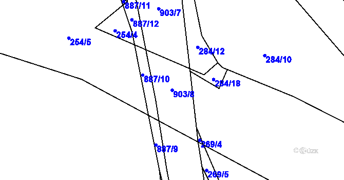Parcela st. 903/8 v KÚ Černýš, Katastrální mapa