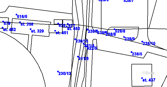 Parcela st. 231/4 v KÚ Černýš, Katastrální mapa