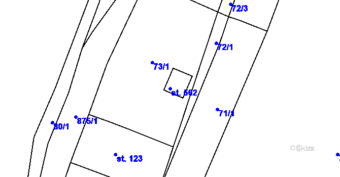 Parcela st. 562 v KÚ Černýš, Katastrální mapa