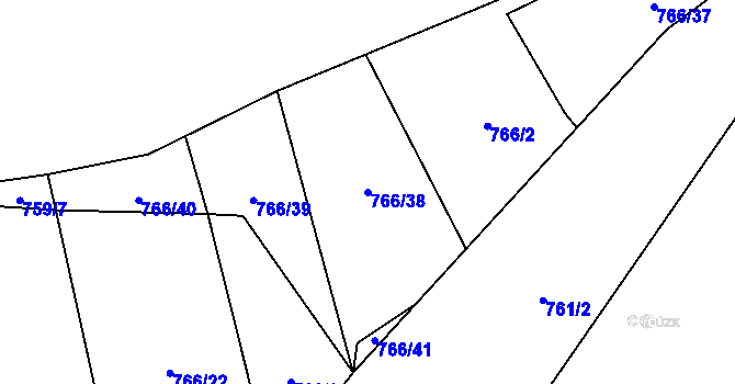 Parcela st. 766/38 v KÚ Černýš, Katastrální mapa