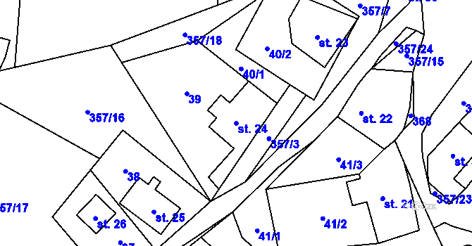 Parcela st. 24 v KÚ Ondřejov u Perštejna, Katastrální mapa