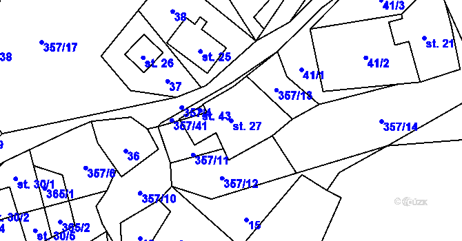Parcela st. 27 v KÚ Ondřejov u Perštejna, Katastrální mapa