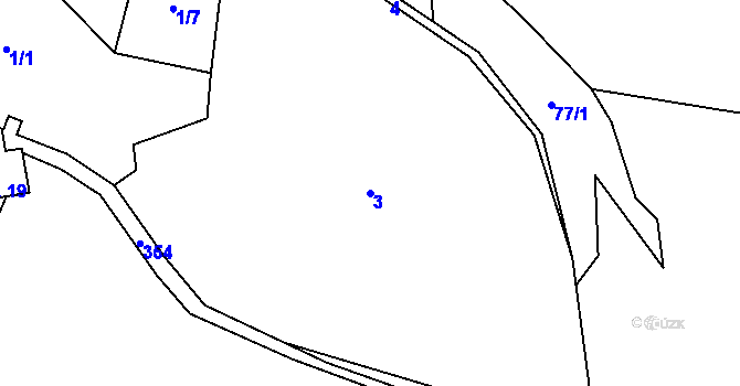 Parcela st. 3 v KÚ Ondřejov u Perštejna, Katastrální mapa