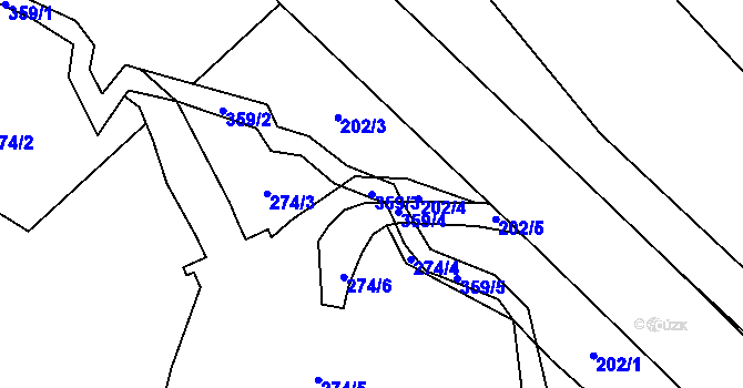 Parcela st. 359/3 v KÚ Ondřejov u Perštejna, Katastrální mapa