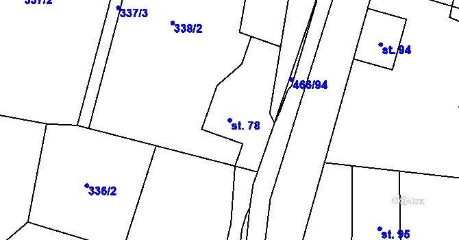 Parcela st. 78 v KÚ Perštejn, Katastrální mapa