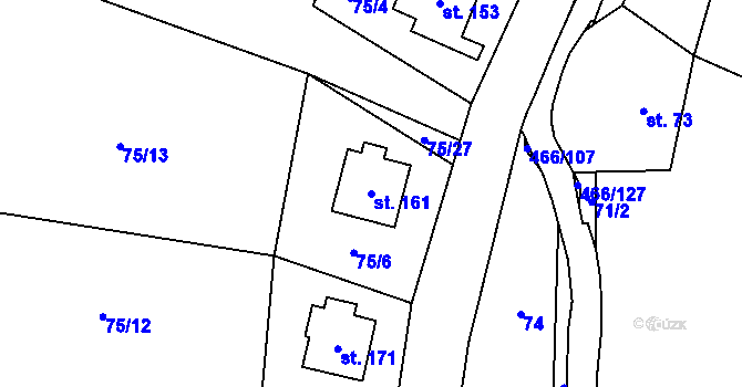 Parcela st. 161 v KÚ Perštejn, Katastrální mapa