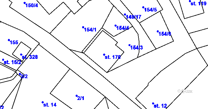 Parcela st. 178 v KÚ Perštejn, Katastrální mapa