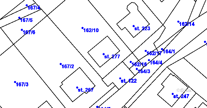 Parcela st. 277 v KÚ Perštejn, Katastrální mapa