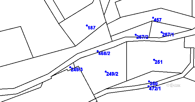 Parcela st. 468/2 v KÚ Perštejn, Katastrální mapa