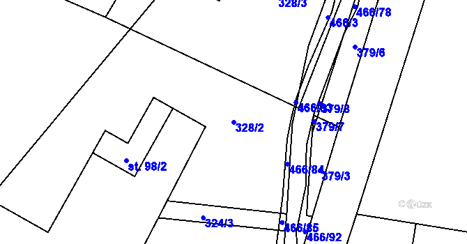 Parcela st. 328/2 v KÚ Perštejn, Katastrální mapa