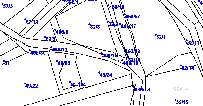 Parcela st. 466/15 v KÚ Perštejn, Katastrální mapa