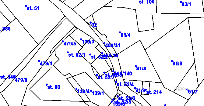 Parcela st. 468/19 v KÚ Perštejn, Katastrální mapa