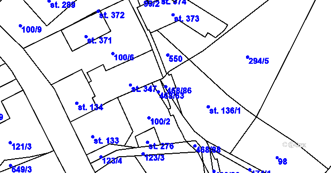 Parcela st. 468/86 v KÚ Perštejn, Katastrální mapa