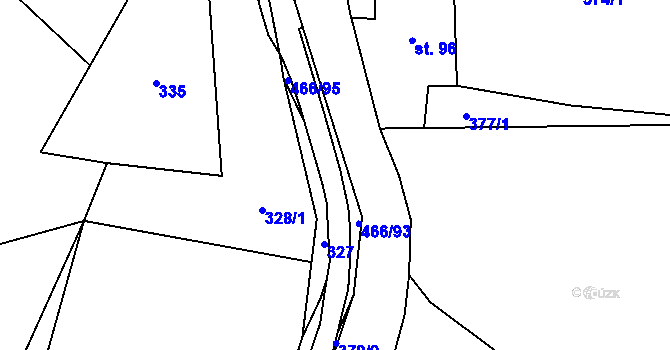 Parcela st. 466/81 v KÚ Perštejn, Katastrální mapa