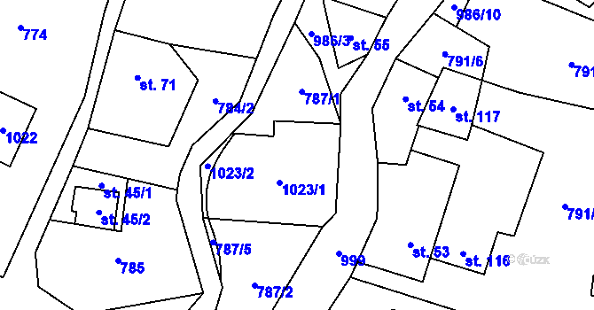 Parcela st. 46 v KÚ Rájov u Perštejna, Katastrální mapa