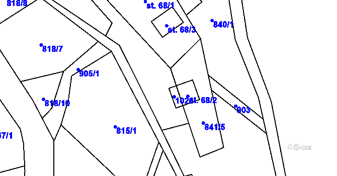 Parcela st. 68/4 v KÚ Rájov u Perštejna, Katastrální mapa