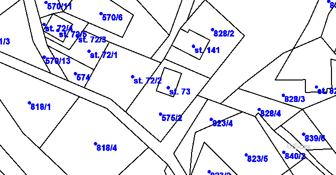 Parcela st. 73 v KÚ Rájov u Perštejna, Katastrální mapa
