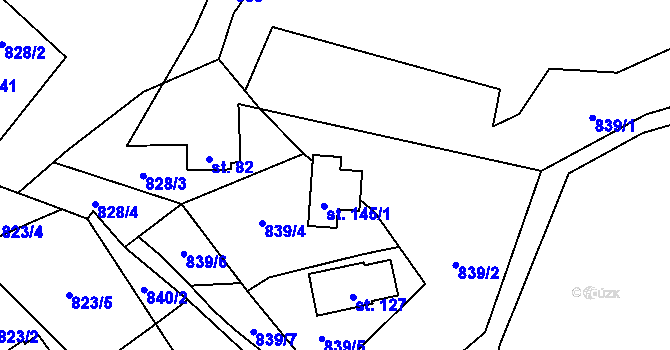 Parcela st. 145/2 v KÚ Rájov u Perštejna, Katastrální mapa
