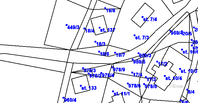 Parcela st. 18/6 v KÚ Rájov u Perštejna, Katastrální mapa