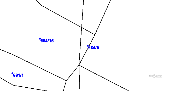 Parcela st. 684/5 v KÚ Rájov u Perštejna, Katastrální mapa