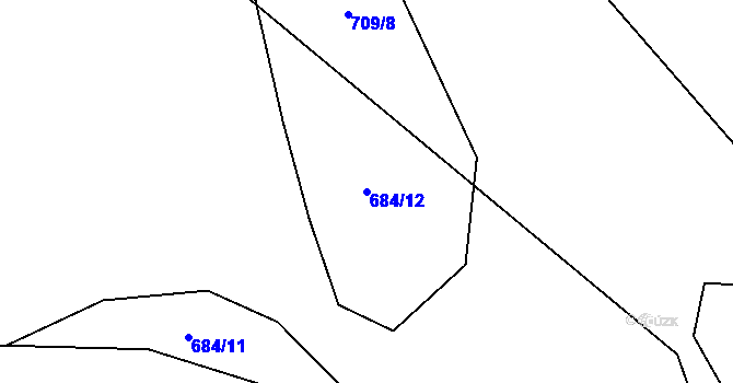 Parcela st. 684/12 v KÚ Rájov u Perštejna, Katastrální mapa
