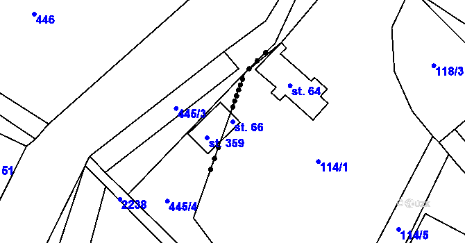 Parcela st. 66 v KÚ Dolní Pohleď, Katastrální mapa