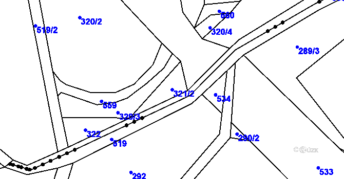 Parcela st. 321/2 v KÚ Dolní Pohleď, Katastrální mapa