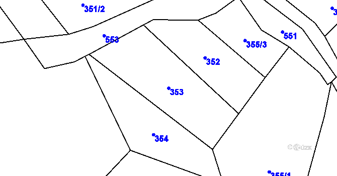 Parcela st. 353 v KÚ Dolní Pohleď, Katastrální mapa