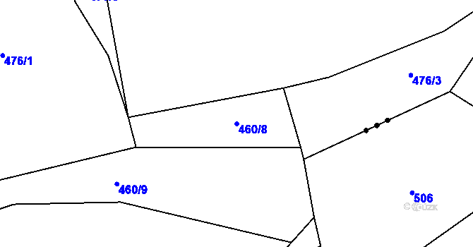 Parcela st. 460/8 v KÚ Dolní Pohleď, Katastrální mapa