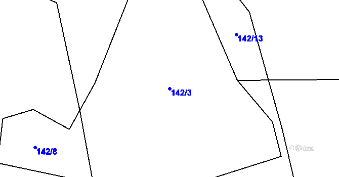 Parcela st. 142/3 v KÚ Chlístovice u Pertoltic, Katastrální mapa
