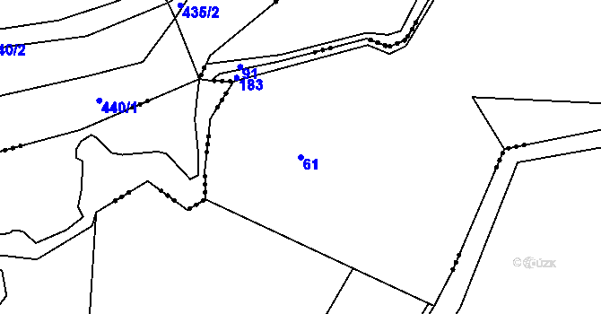 Parcela st. 61 v KÚ Chlístovice u Pertoltic, Katastrální mapa