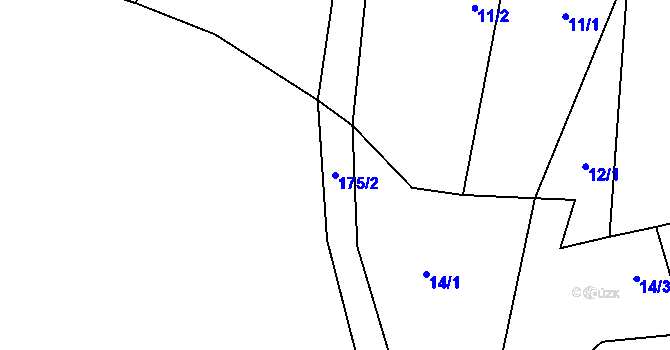 Parcela st. 175/2 v KÚ Chlístovice u Pertoltic, Katastrální mapa