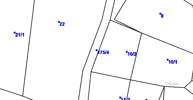 Parcela st. 175/4 v KÚ Chlístovice u Pertoltic, Katastrální mapa